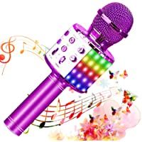 Los mejores  - SunTop Micrófono Karaoke Bluetooth- Microfono Inalámbrico Karaoke- Portátil con Altavoz y Luces LED- Reproductor KTV…